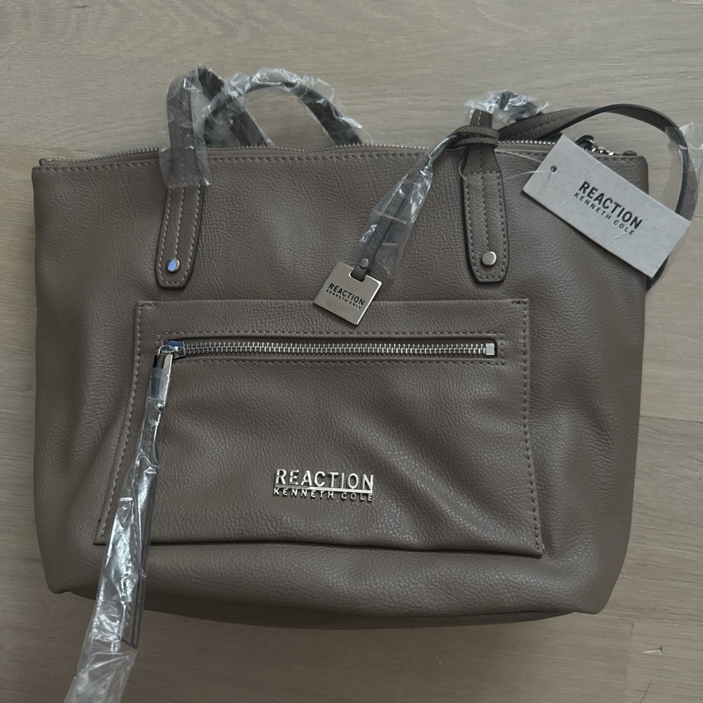 NWT Kenneth Cole Reaction Tote Bag - Dark Mushroom (Brown) - Picture 2 of 7